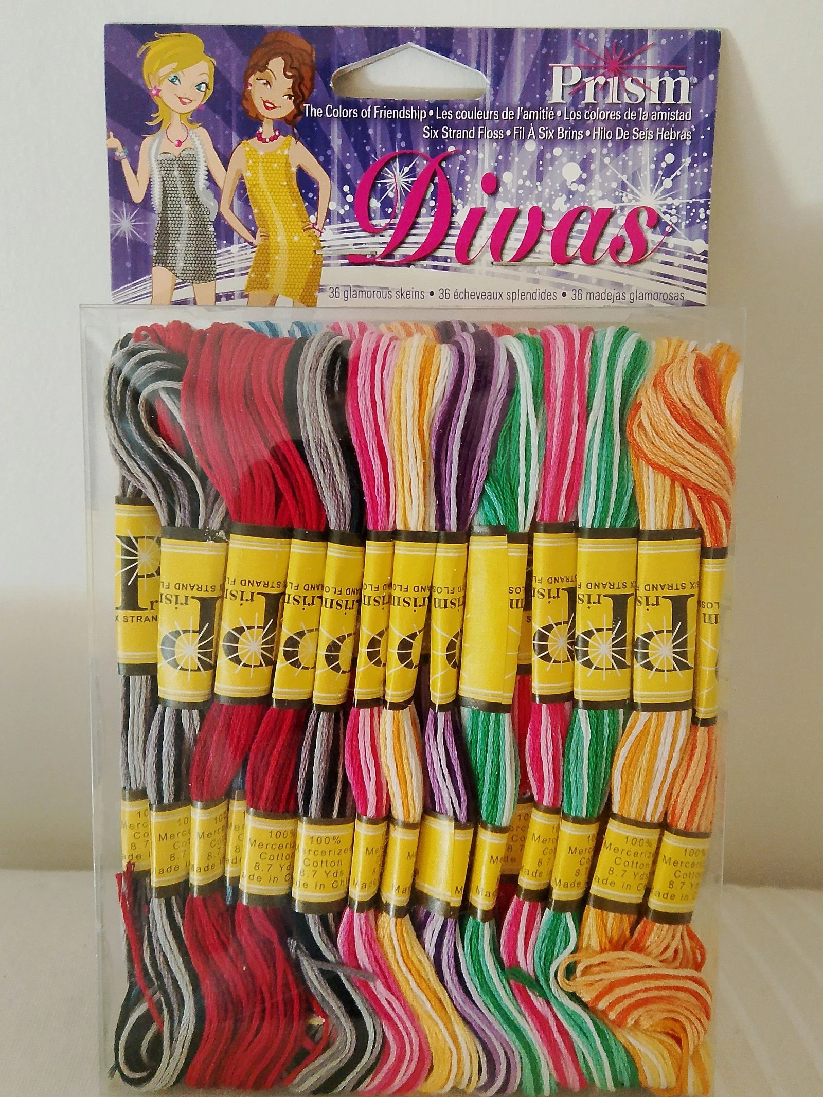 Lot neuf sous blister de 36 fils à broder pour canevas ou bracelets brésiliens 